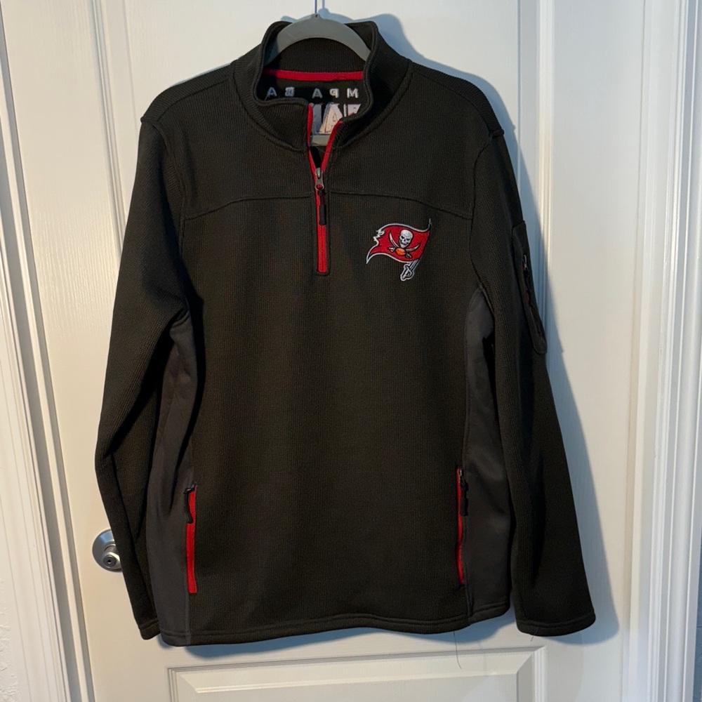 Tampa Bay Buccaneers Quarter-Zip Pullover Zip Pockets Dark Gray No Size (L?)